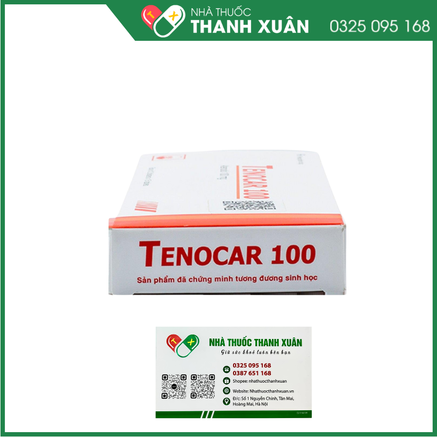 Tenocar 100 trị tăng huyết áp, đau thắt ngực mạn tính